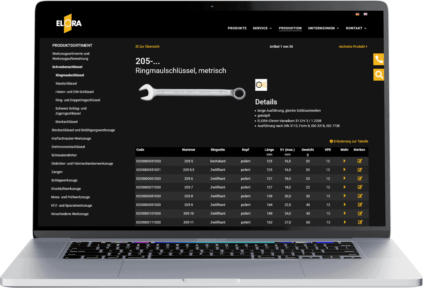 ELORA Relaunch Produktdatenbank- co-de Internetagentur