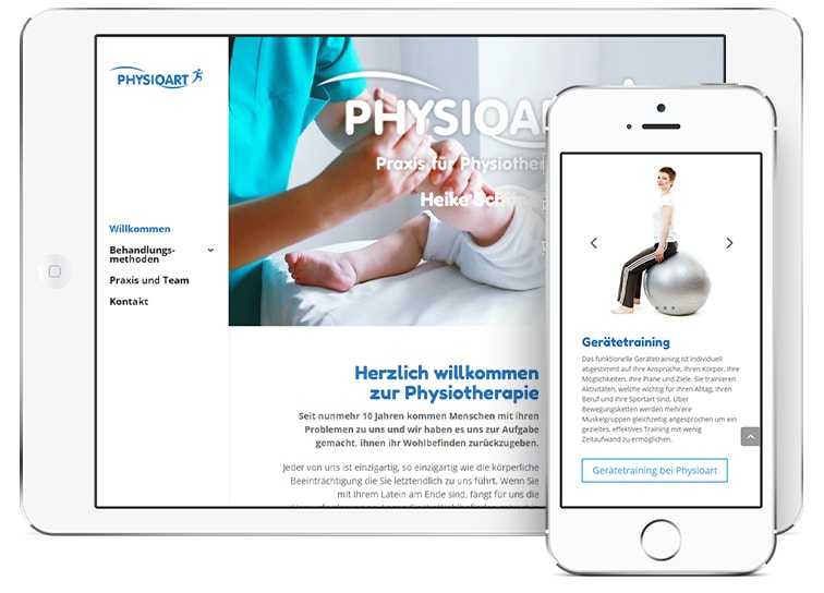 Physioart-Webseite