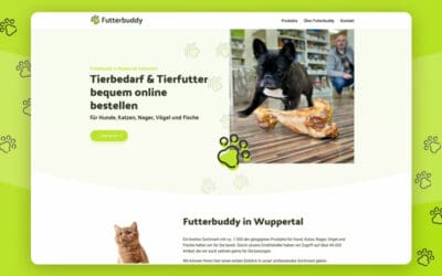 Webdesign für den lokalen Tierbedarf-Großhändler Futterbuddy